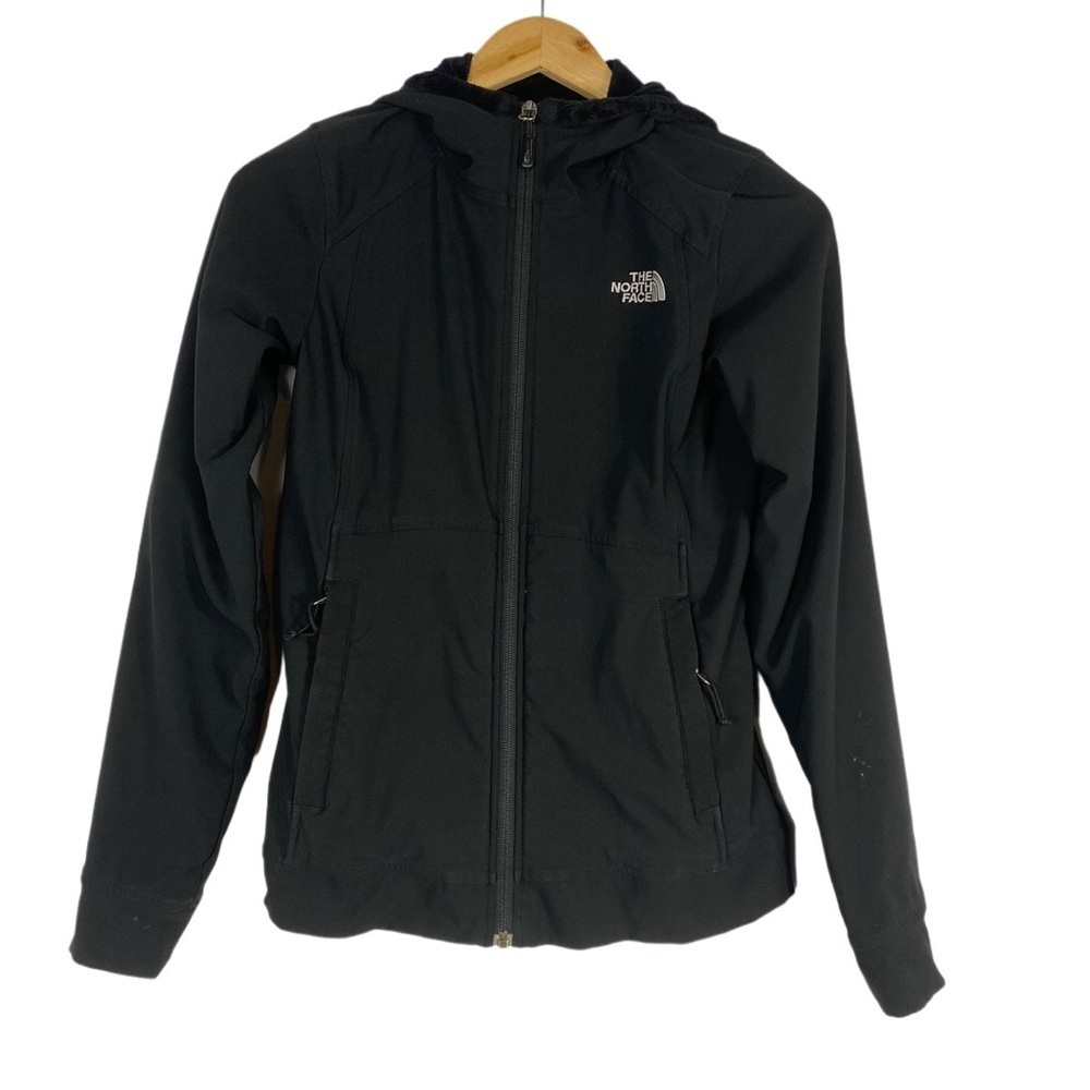 The North Face Faux Fur Fleece Lined Softshell Hoodie Jacket